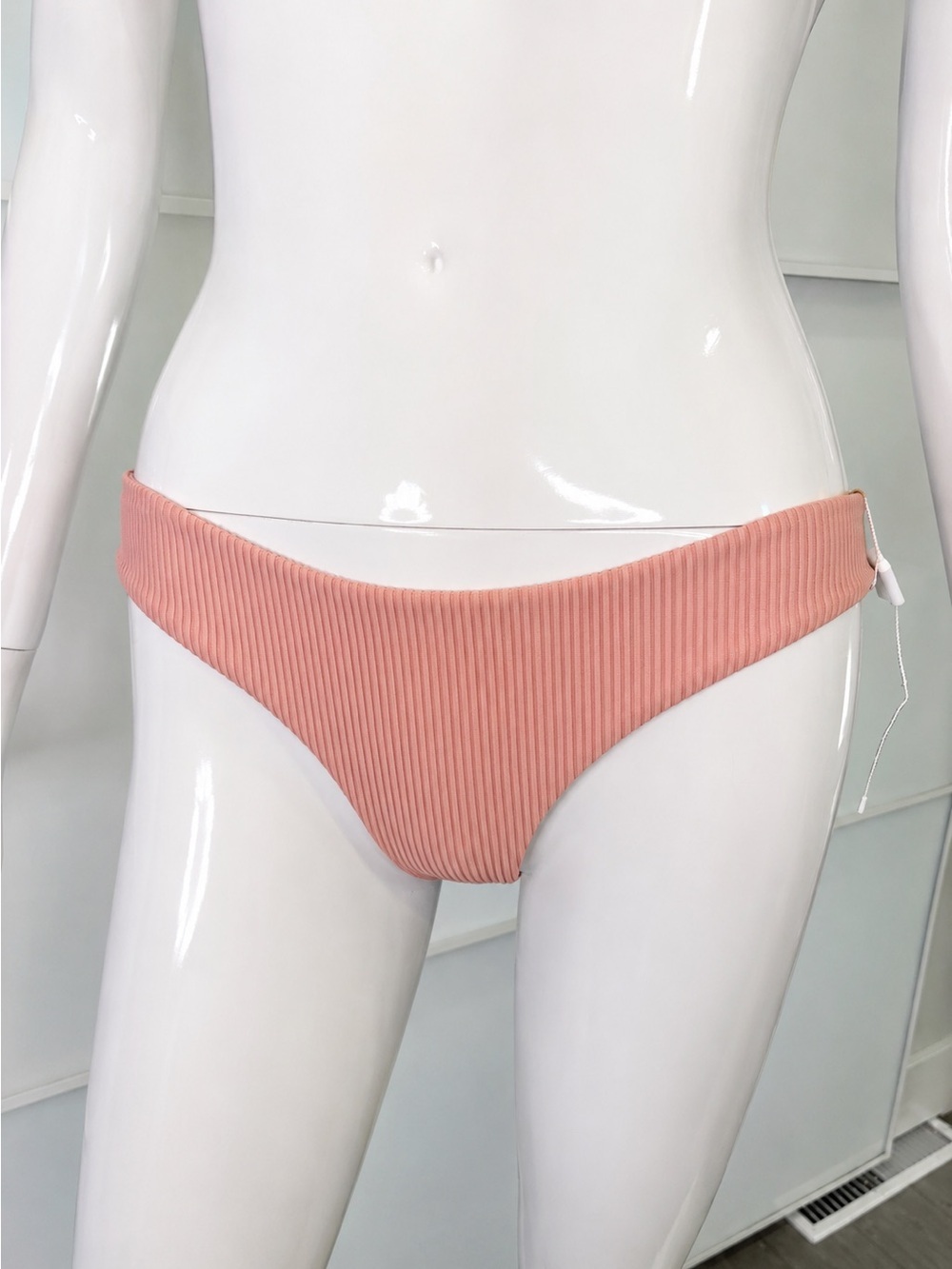 💦 FRANKIES BIKINIS NWOT (unworn) Ribbed Blush Pink Bikini Tan Bottom Sz Small